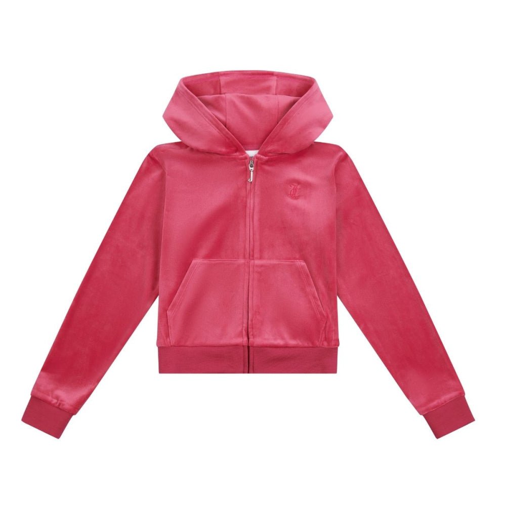 Juicy Couture - Velourjakke Tonal Zip Thru Hoodie Sangria - Guttelus