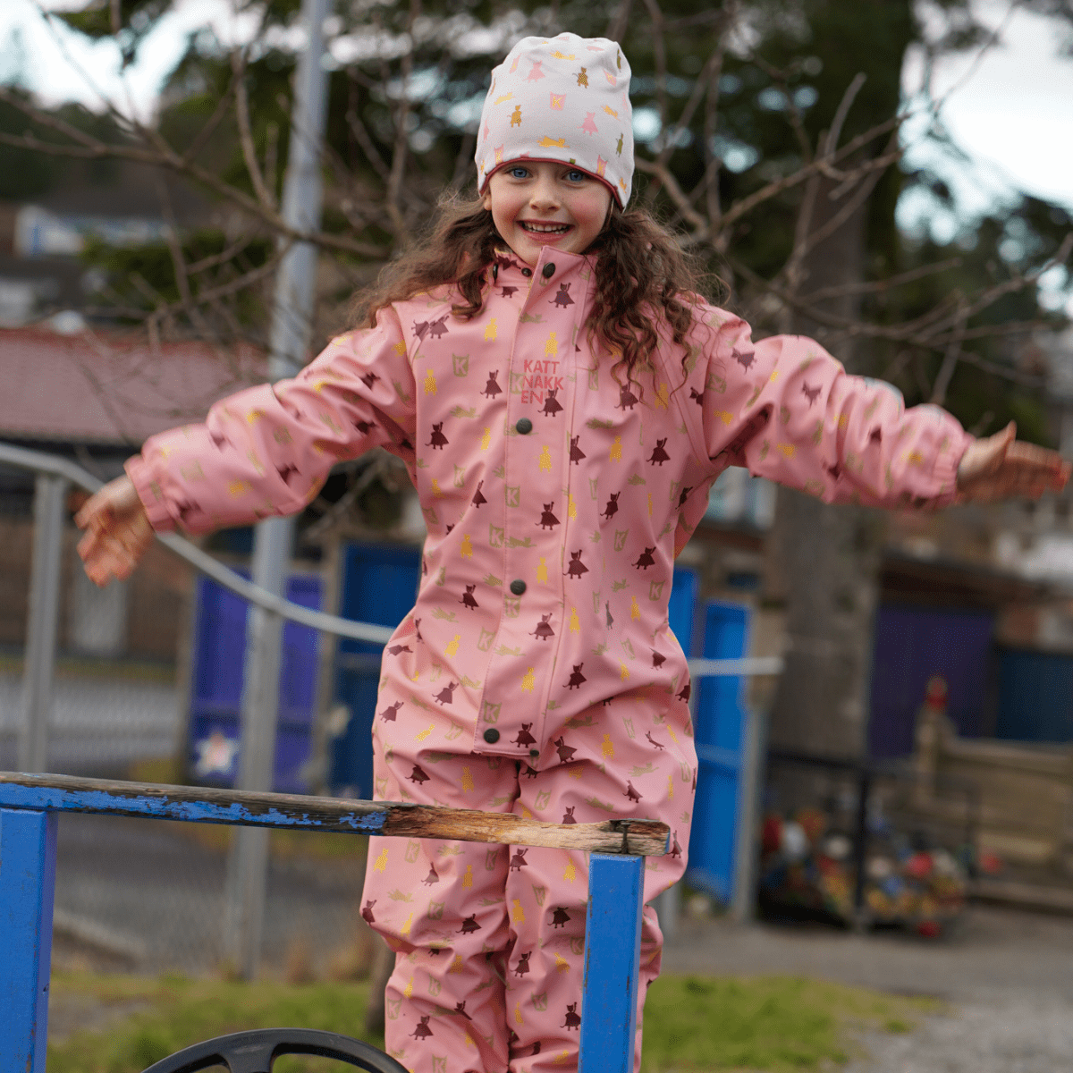 Kattnakken - Helårsregndress Hagl Rosa Krystall - Guttelus