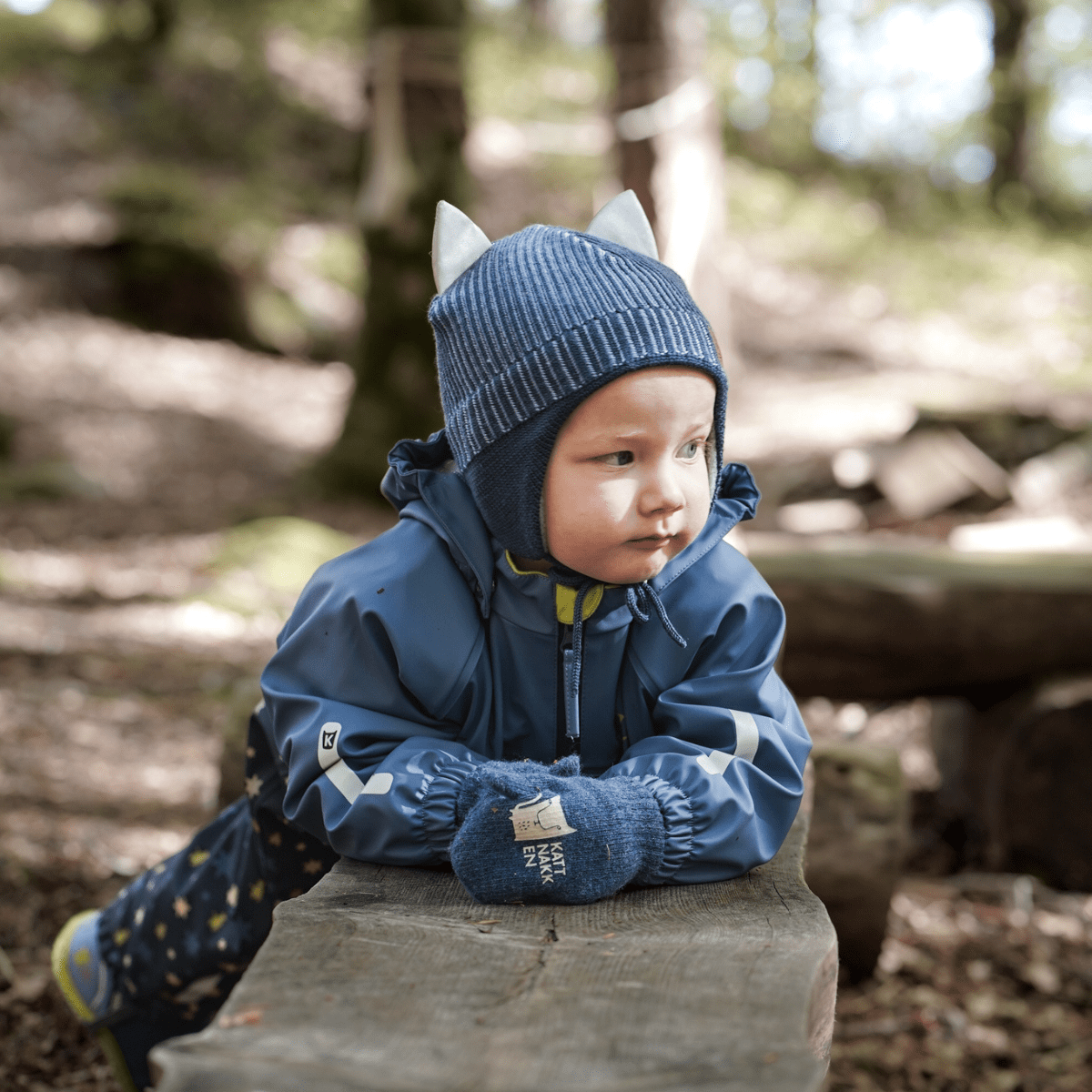 Kattnakken - Vinterregndress Baby Pytt Blå Horisont - Guttelus.no