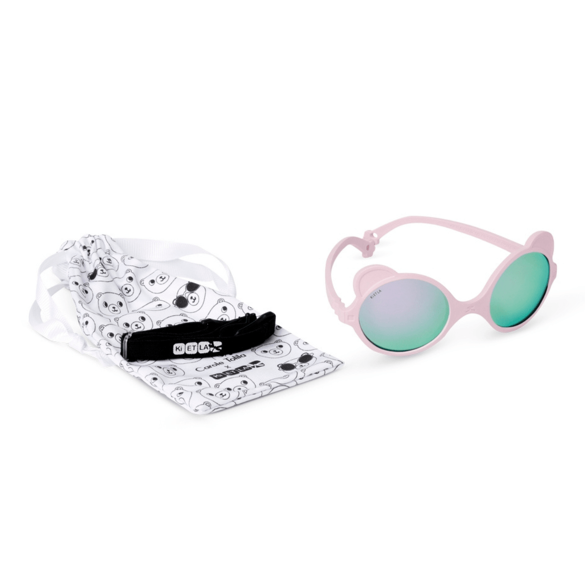 Ki ET LA - Solbriller Uknuselige Ourson Light Pink - Guttelus.no