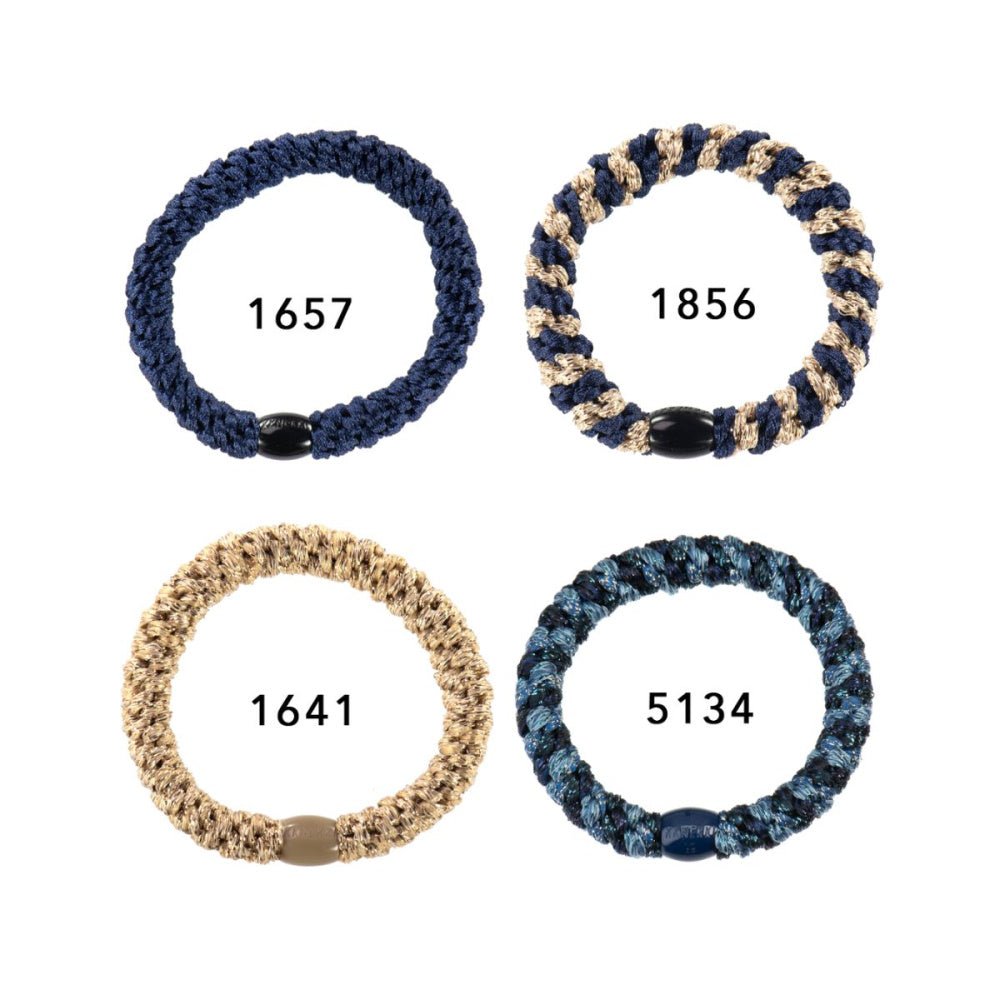 Kknekki - Hårstrikk 4 pk Bundle 3 Marineblå/ Gull/ Mix - Guttelus