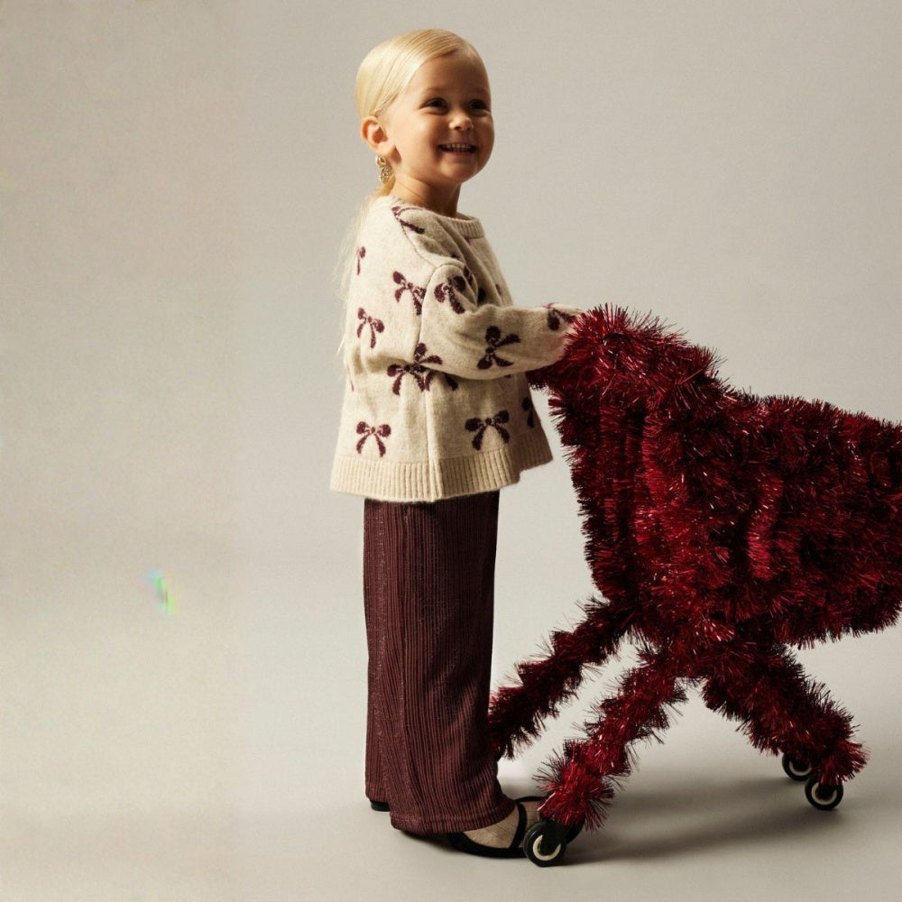 Name It - Genser Knit Senya Bow Cement