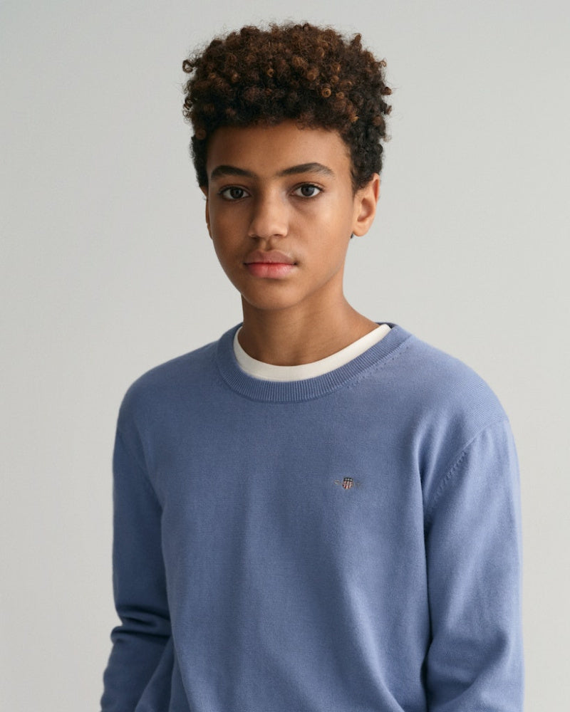 Gant - Genser Shield Classic C-Neck Muscari Blue