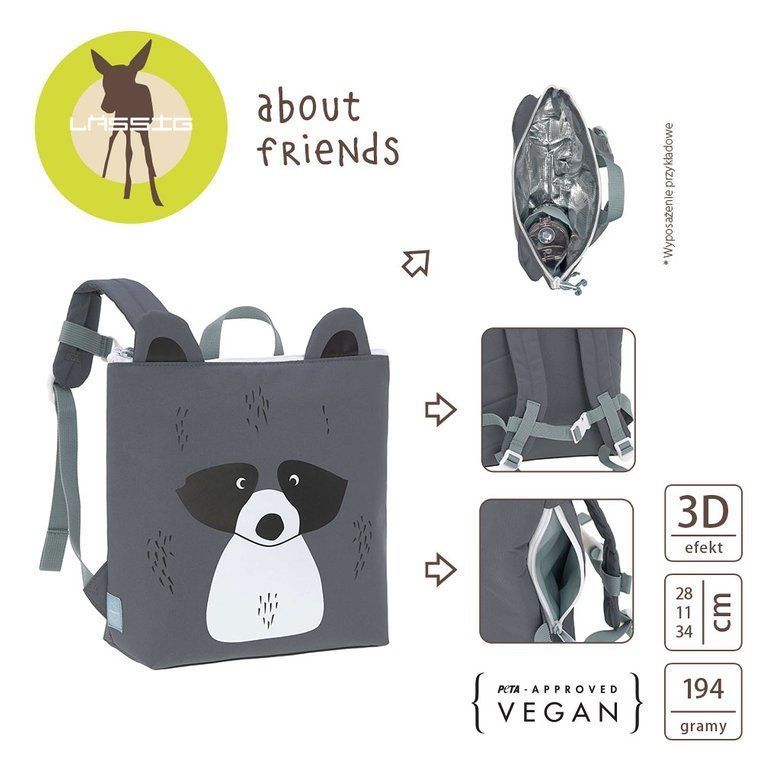 Lässig - Mini Kjølende Ryggsekk About Friends Racoon - Guttelus