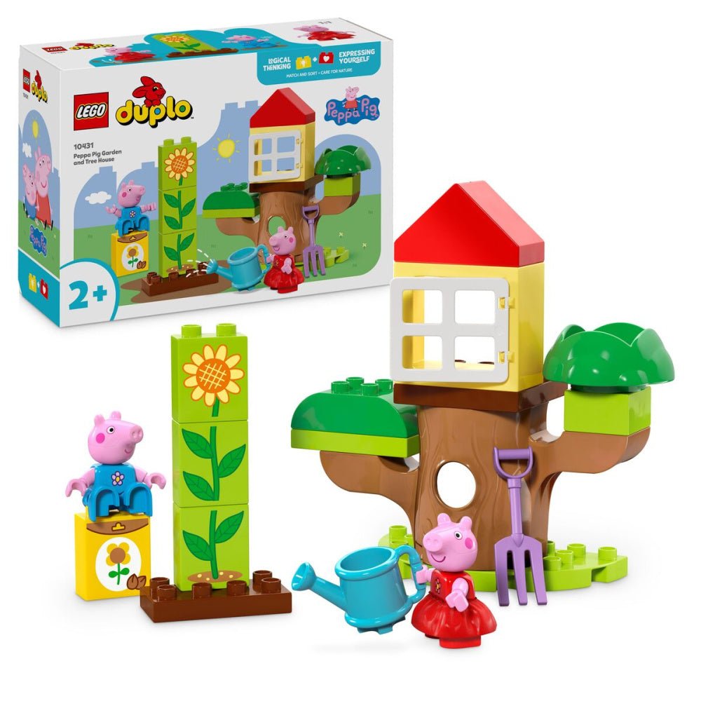 LEGO - Duplo Peppa Gris med hage og trehytte - Guttelus