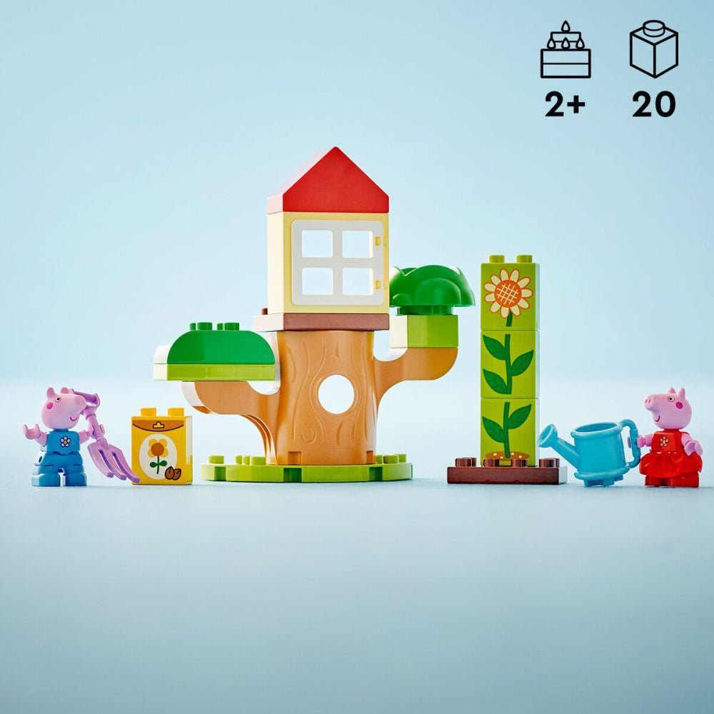 LEGO - Duplo Peppa Gris med hage og trehytte - Guttelus
