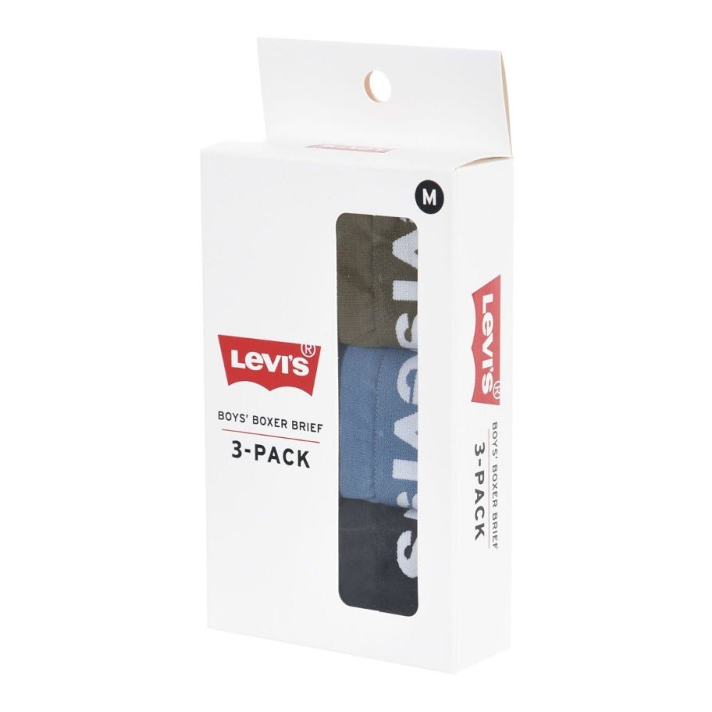 Levi's - 3-pk Boxer Brief Blå/Svart - Guttelus.no
