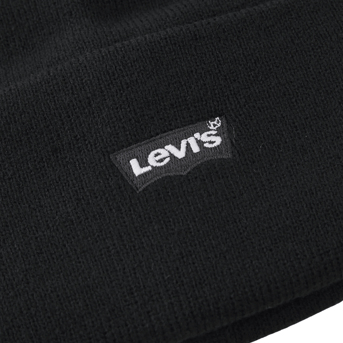 Levi's - Lue Lan Tonal Embroidered Beanie Black - Guttelus.no