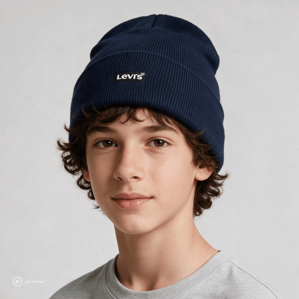 Levi's - Lue Lan Tonal Embroidered Beanie Dress Blues - Guttelus.no