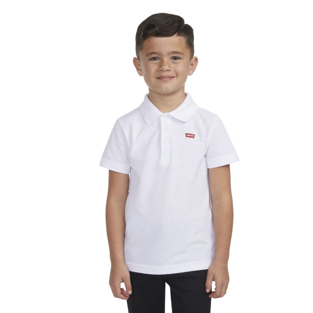 Levi's - T-skjorte Polo Neck Tape White/ Red - Guttelus