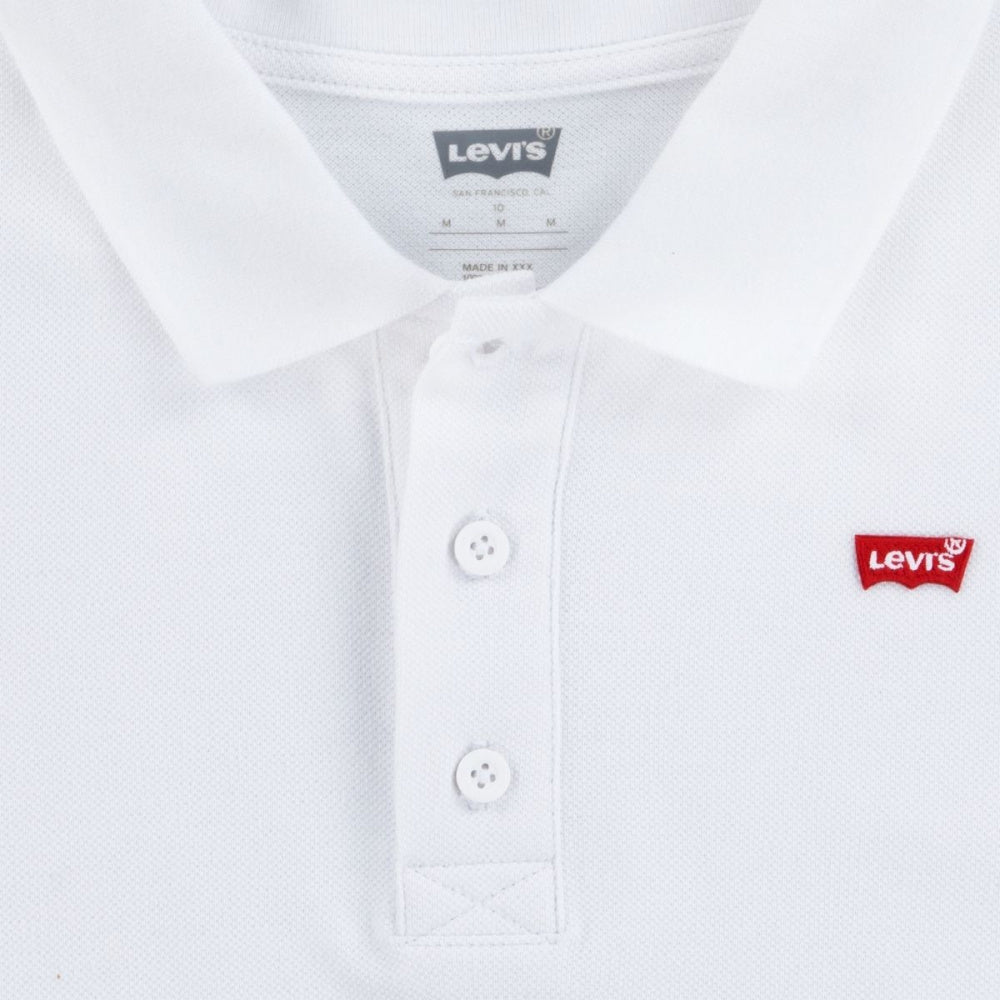 Levi's - T-skjorte Polo Neck Tape White/ Red - Guttelus