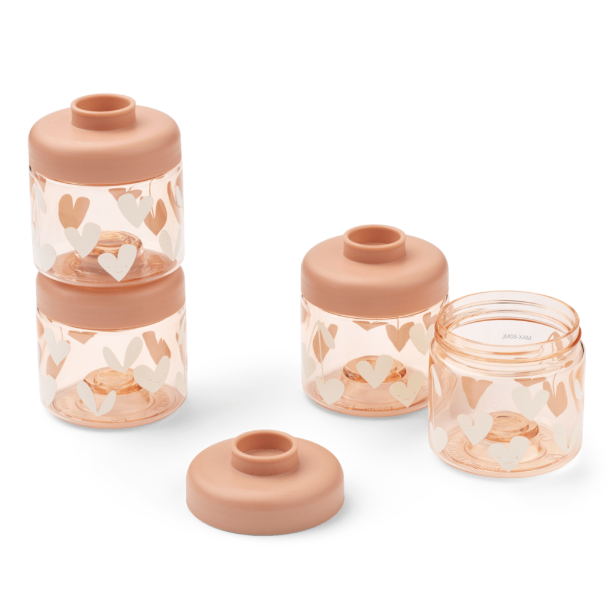 Liewood - Babymatboks 4-pk Tritan 100 ml Sweethearts / Pale Tuscany - Guttelus.no