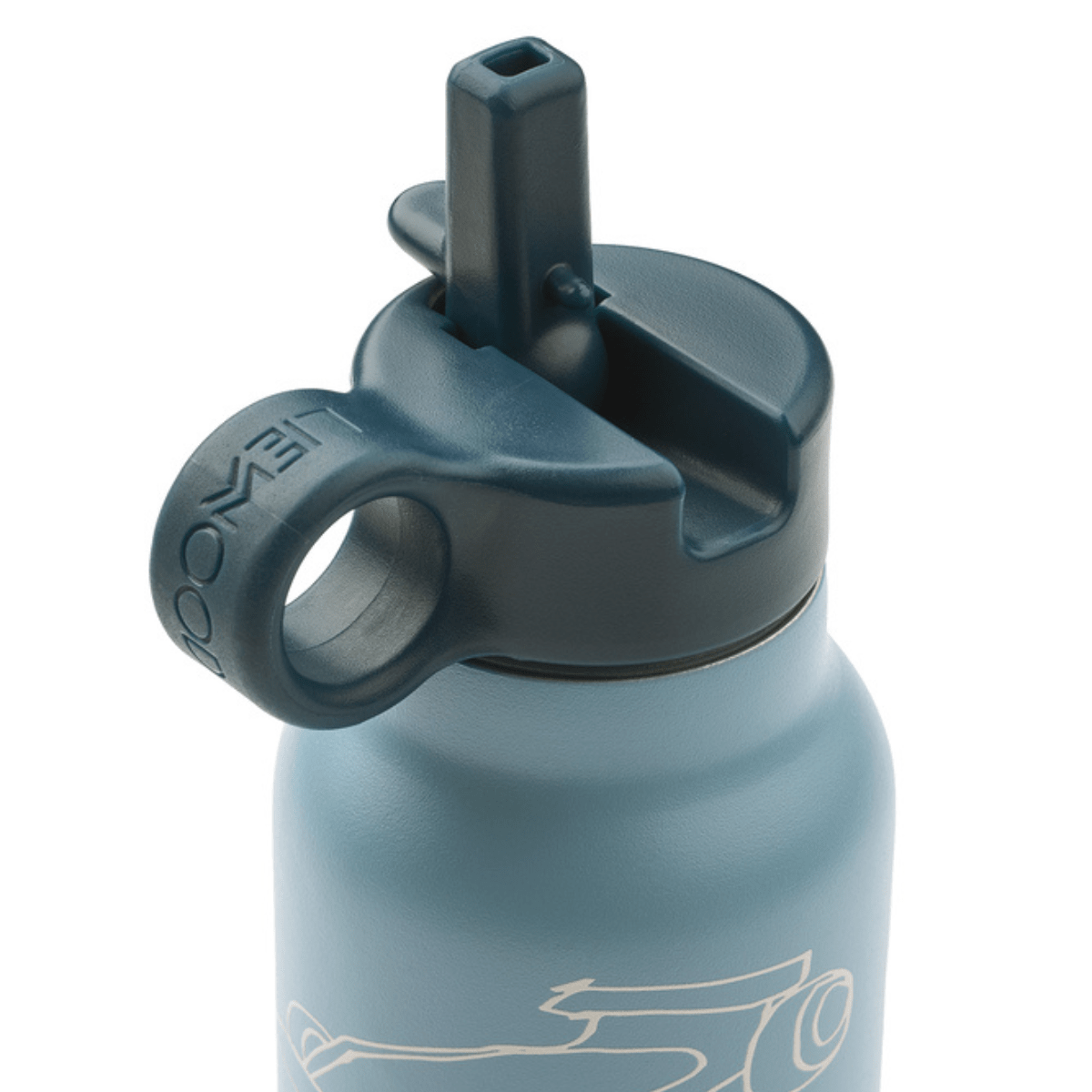 Liewood - Drikkeflaske Falk 350ml Race Cars Beach Blue - Guttelus.no