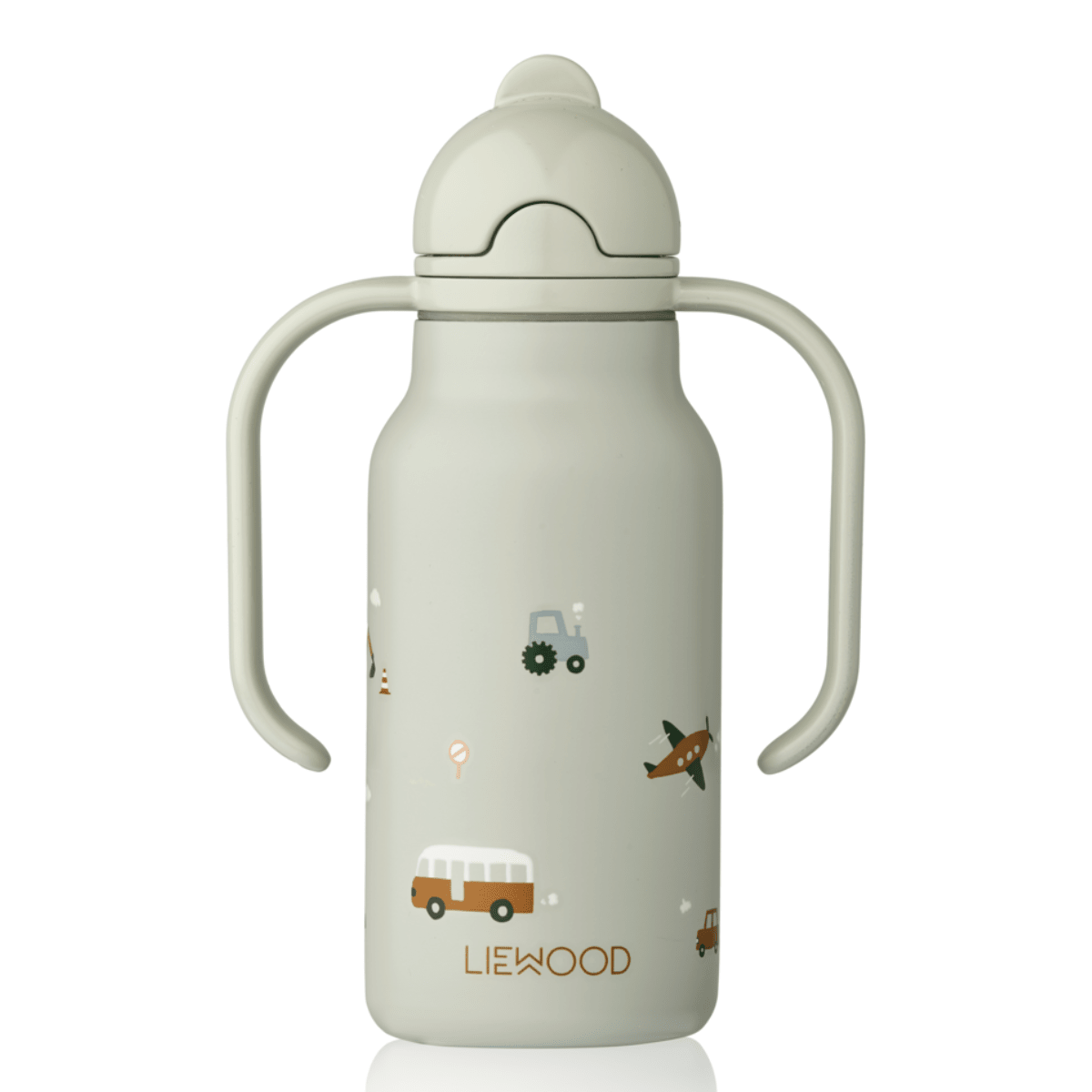 Liewood - Drikkeflaske Kimmie 250 ml Vehicles/ Dove Blue - Guttelus.no