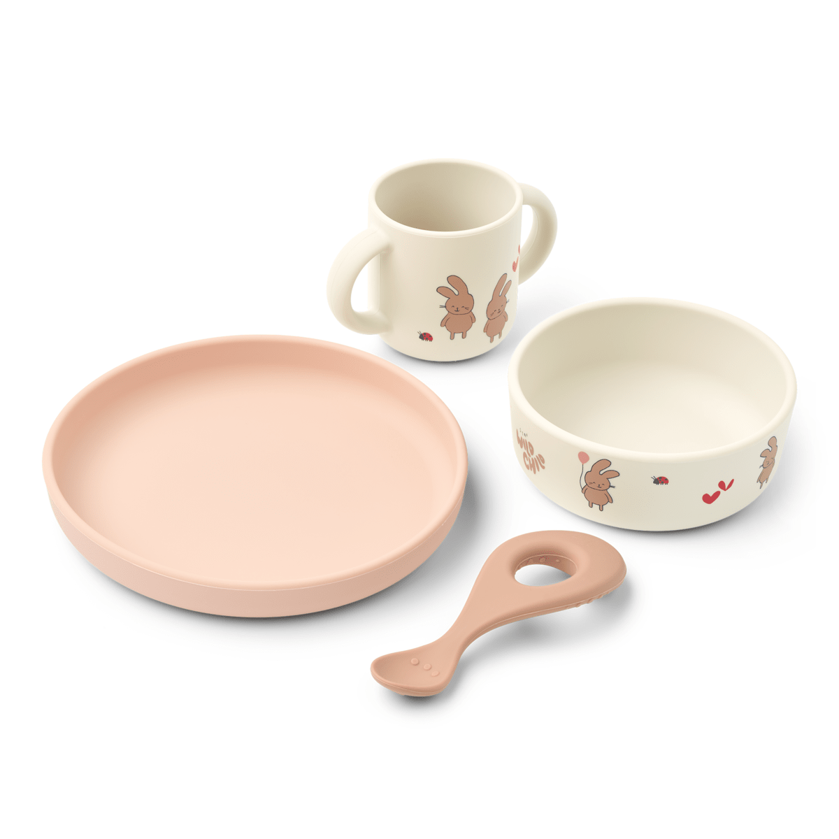 Liewood - Spisesett Vivi Wild Child / Rosey - Guttelus