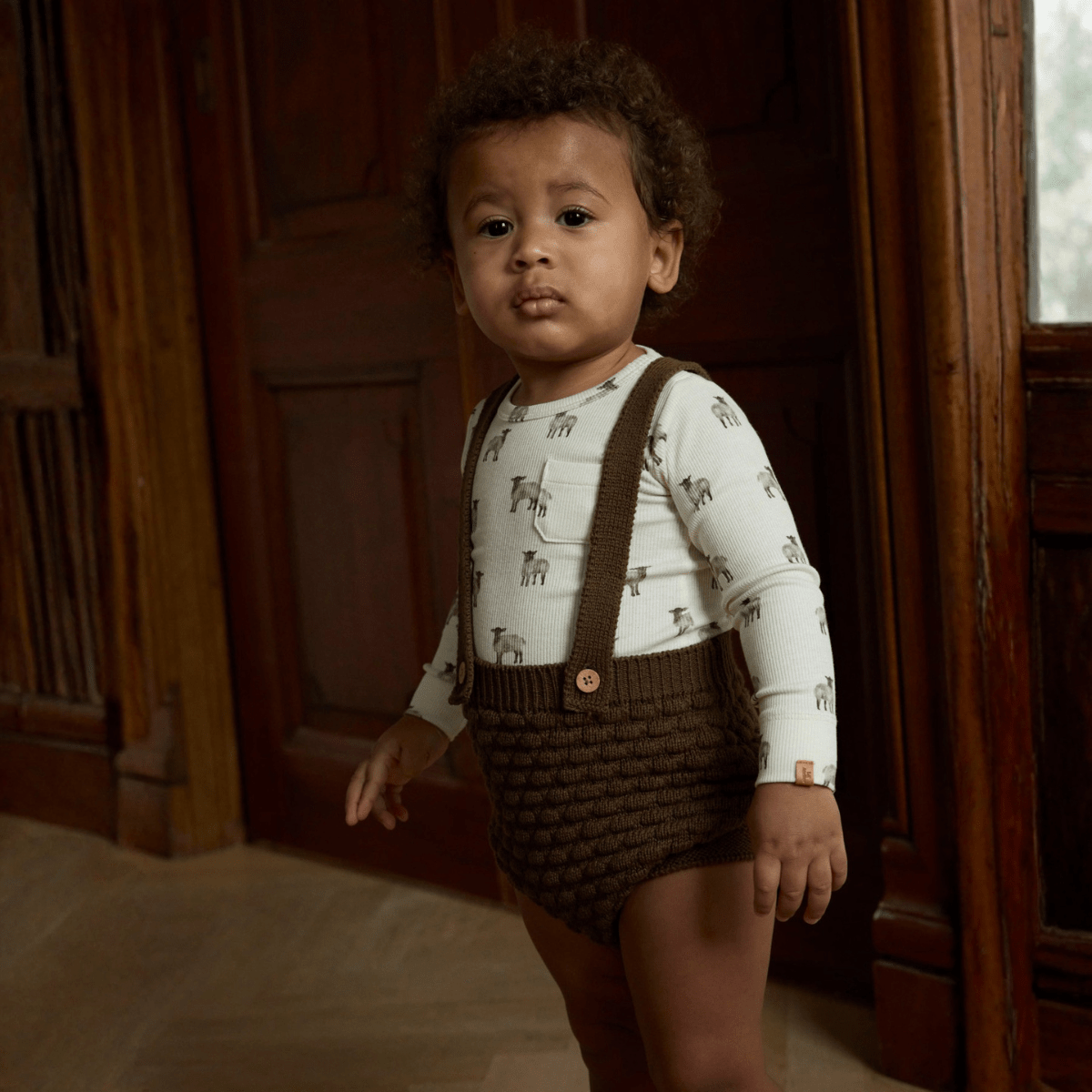 Lil' Atelier - Romper med Seler Knit Loose Teak - Guttelus.no