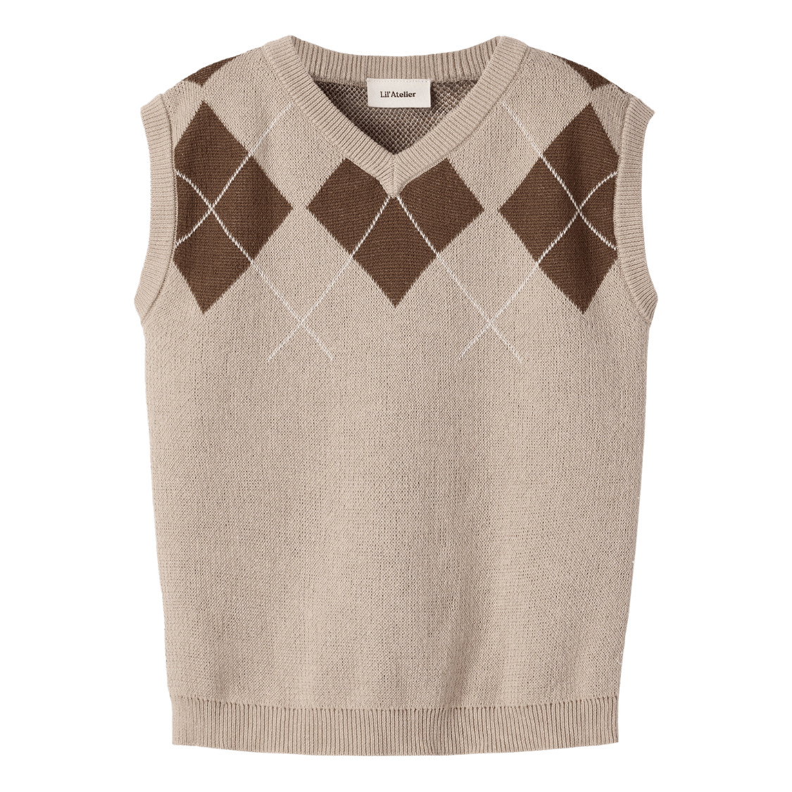 Lil' Atelier - Vest Ronan White Pepper/Brown - Guttelus