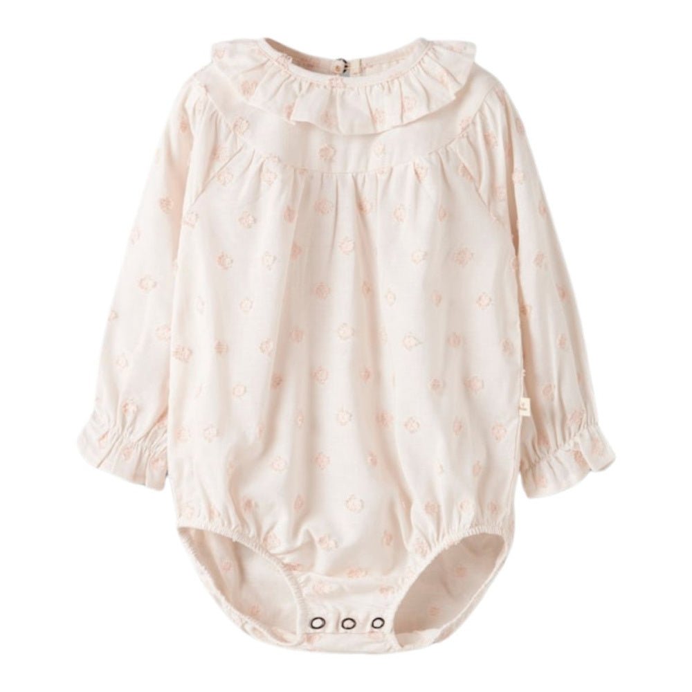 Lil'Atelier - Body Bluse med Krage Nethe Pastel Parchment - Guttelus.no