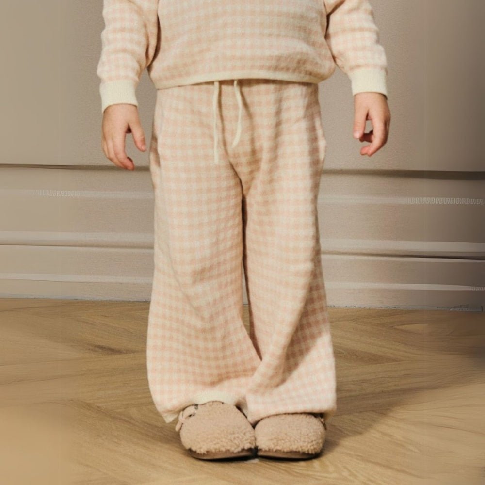 Lil'Atelier - Bukse Nadie Wide Knit Cameo Rose - Guttelus.no