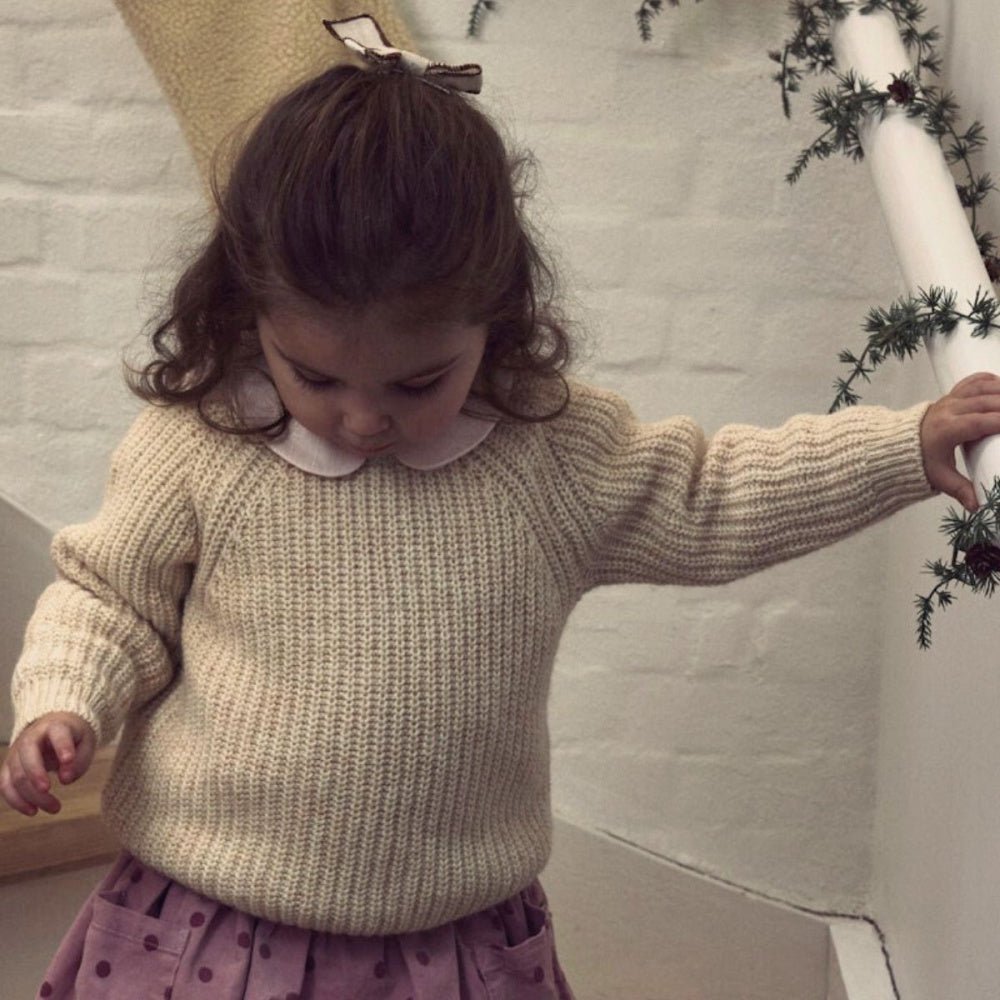 Lil'Atelier - Genser Rumba Knit Loose Oxford Tan Melange - Guttelus