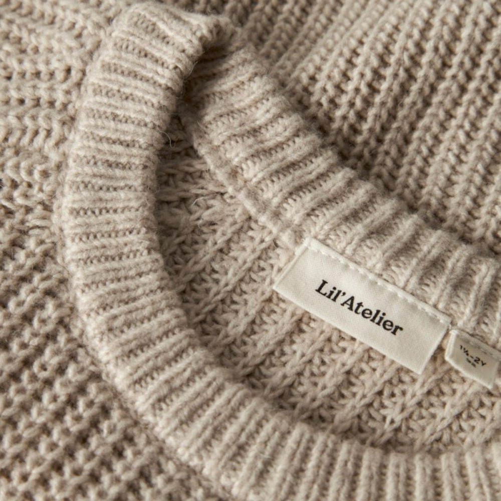 Lil'Atelier - Genser Rumba Knit Loose Oxford Tan Melange - Guttelus
