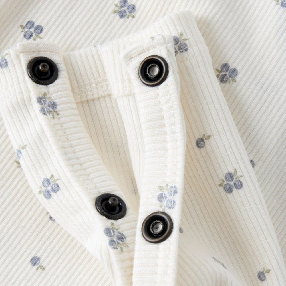 Lil'Atelier - Heldress Jersey Rib Mio Coconut Milk/ Blueberry - Guttelus.no