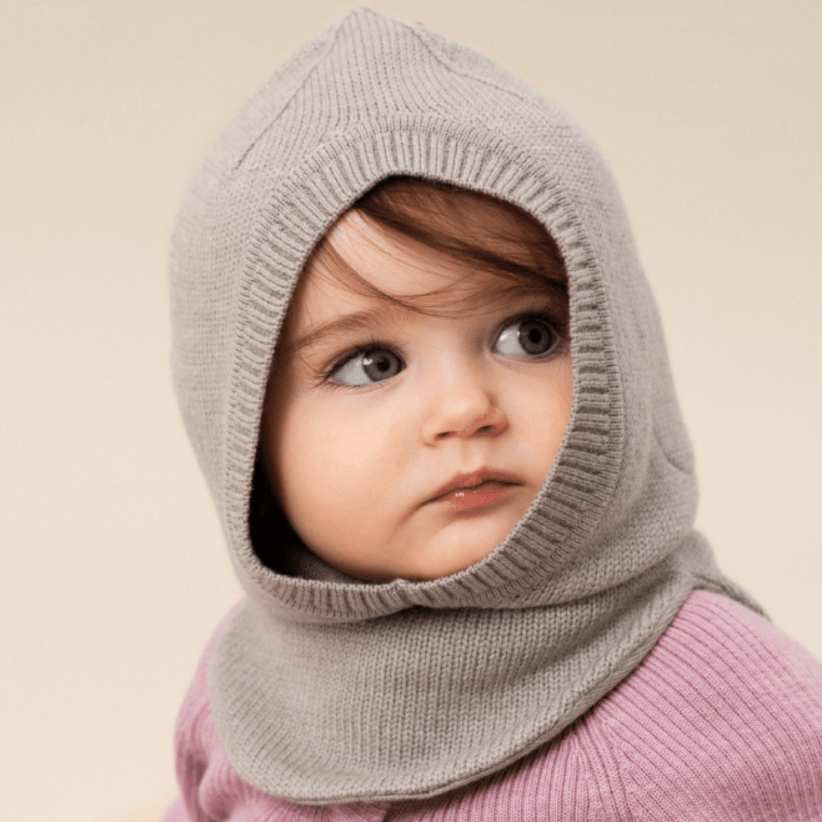 Lillelam - Balaclava Classic Ull med Vindstopper - Beige - Guttelus