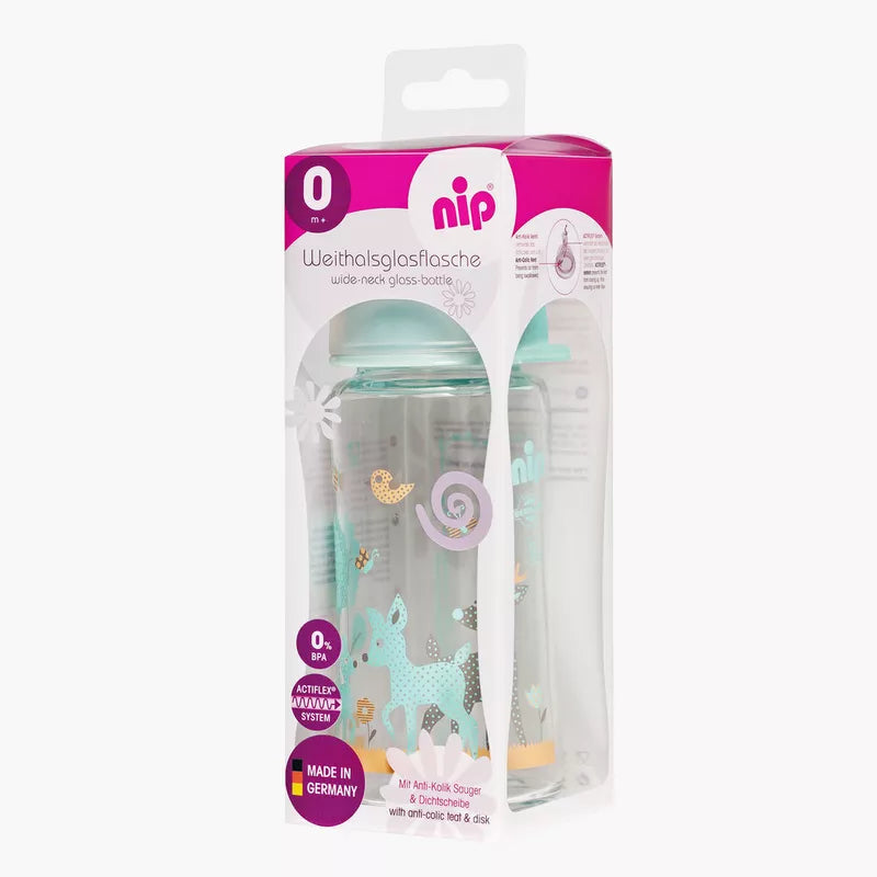 Nip- Tåteflaske Glass Bambi 240ml