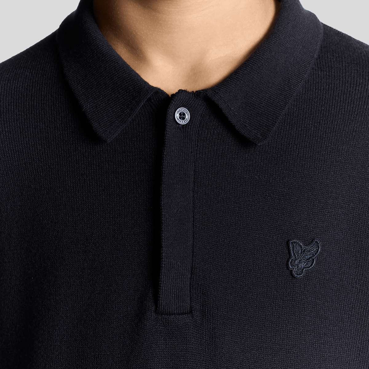 Lyle & Scott - Genser Knit Piké Dark Navy - Guttelus.no