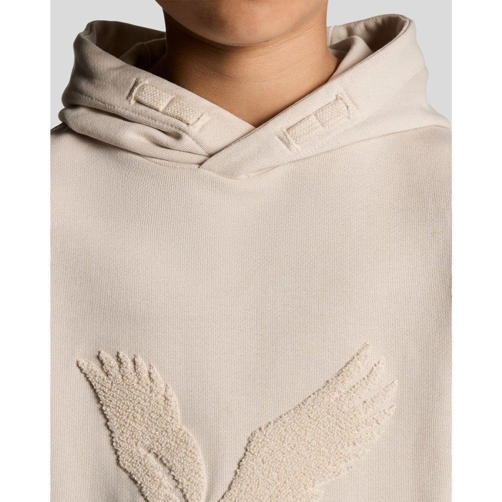 Lyle & Scott - Hettegenser Towelling Eagle Pullover Hoodie Putty - Guttelus.no