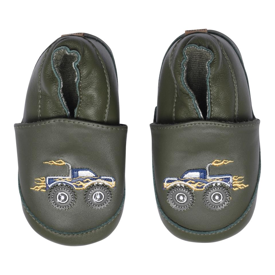 Melton - Tøfler i Skinn Monstertruck Dark Olive