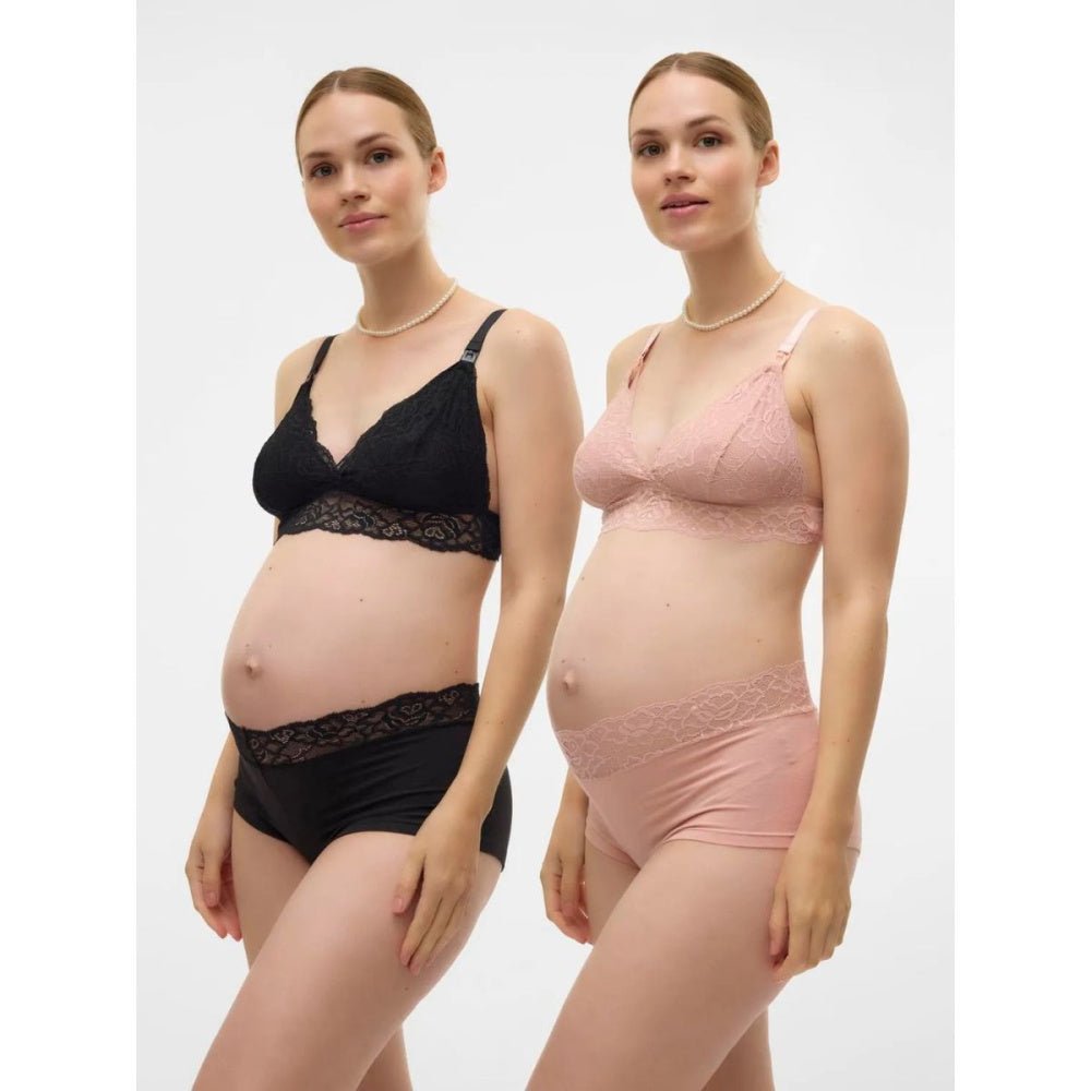 Mamalicious - Amme-BH 2-pk Alba Lace Misty Rose/ Black - Guttelus