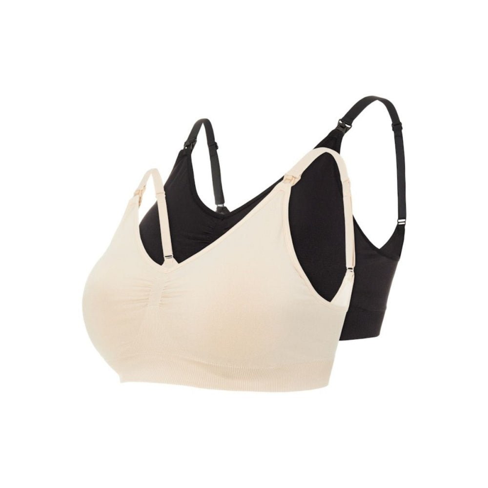 Mamalicious - Amme-BH 2-pk Ilja Svart/ Beige - Guttelus