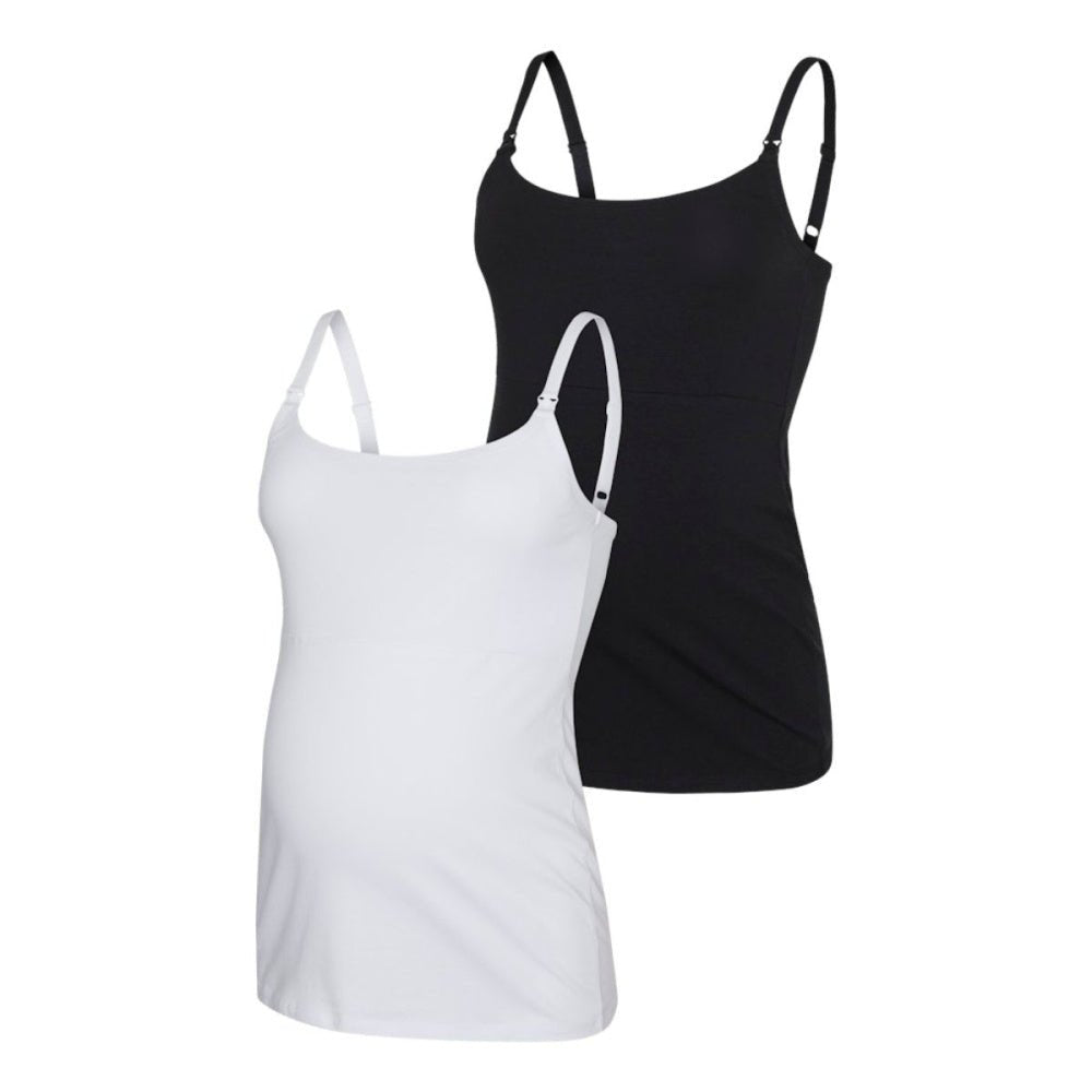 Mamalicious - Mamma-singlet 2-pk Kerrie Hvit/ Svart - Guttelus