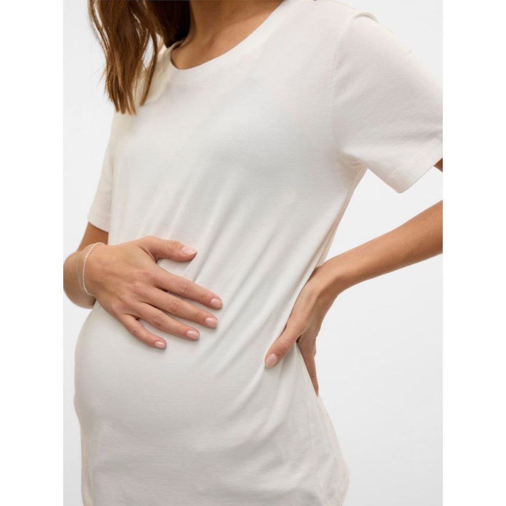 Mamalicious - Mamma-t-skjorte 2-pk Mia Jersey Hvit/ Lys Blå - Guttelus