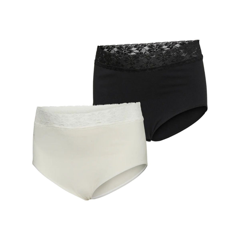 Mamalicious - Mamma-truse 2-pk Heal Lace Svart/ Hvit - Guttelus