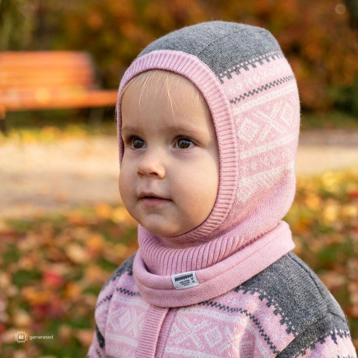 Marius Kids - Marius Balaclava i Ull Lyserosa