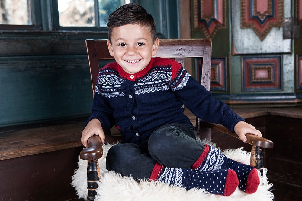 Marius Kids - Marius Cardigan Ull Blå - Guttelus