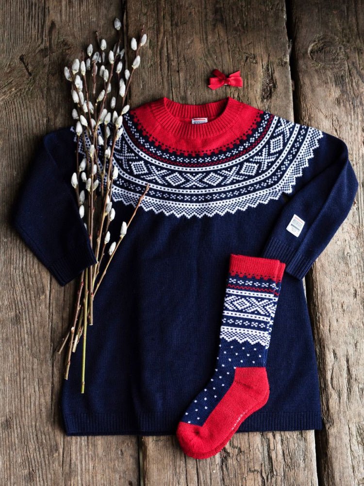 Marius Kids - Marius Ullkjole Rundstrikk Navy - Guttelus