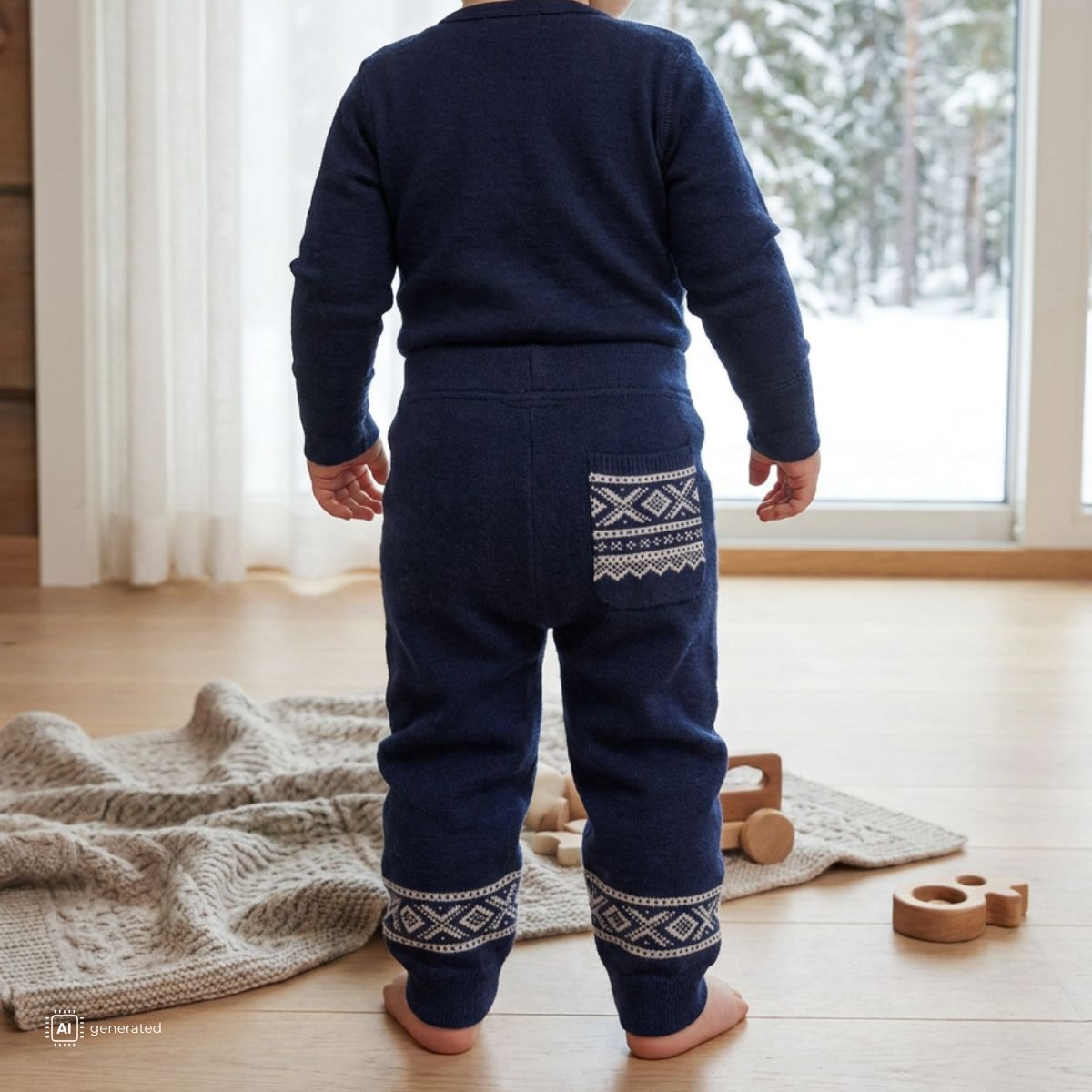 Marius Kids -  Marius Bukse i Bambus Mørkeblå