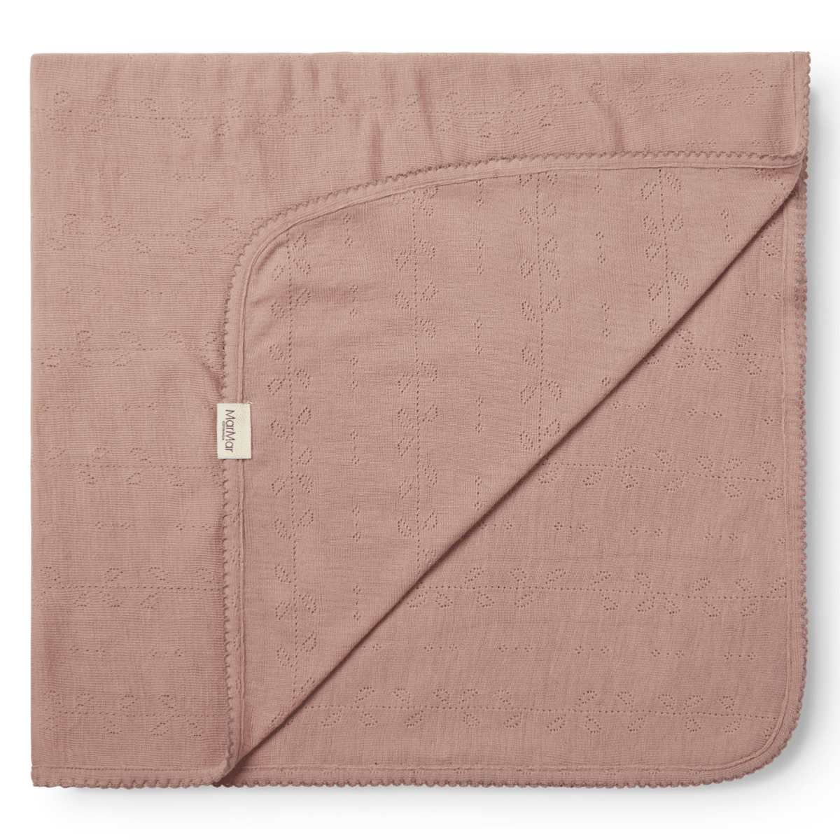 MarMar - Babyteppe i Ull Alida Pointelle Burnt Rose - Guttelus.no
