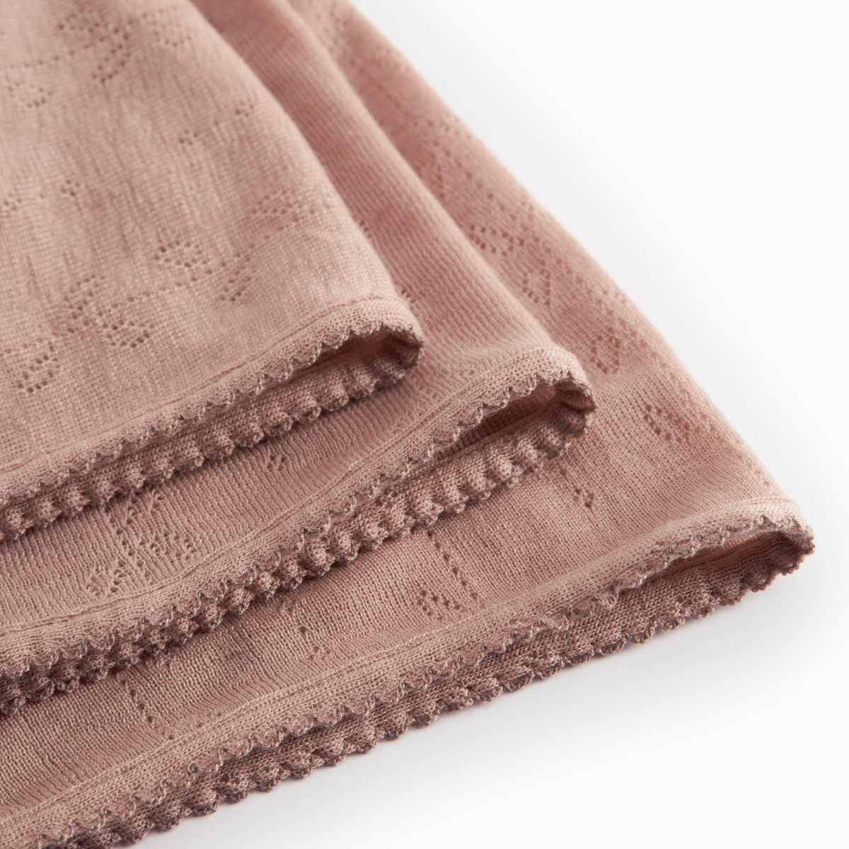 MarMar - Babyteppe i Ull Alida Pointelle Burnt Rose - Guttelus.no