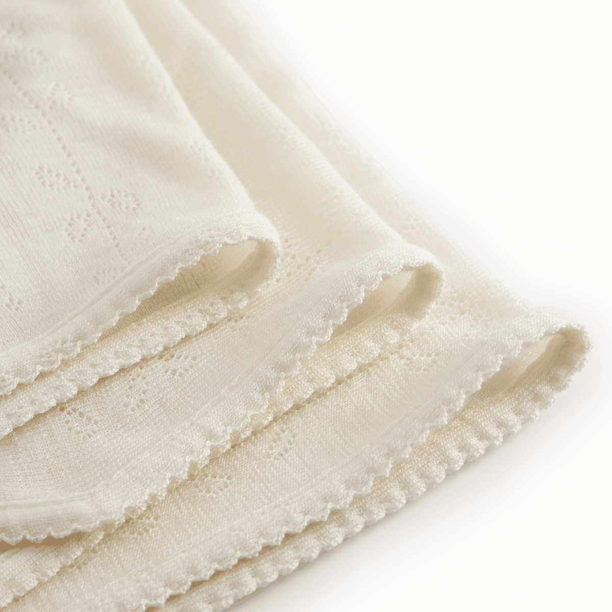 MarMar - Babyteppe i Ull Alida Pointelle Natural - Guttelus.no