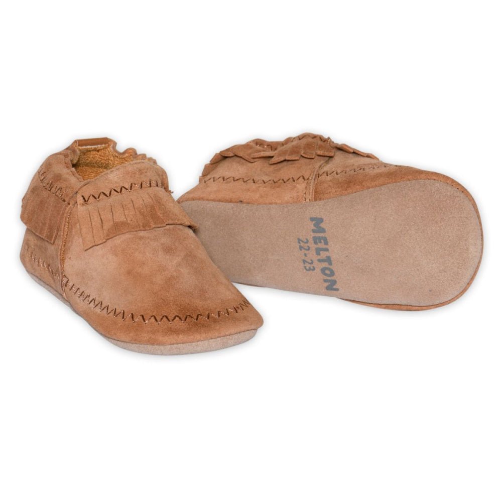 Melton - Tøfler i Skinn Moccasin Cognac - Guttelus