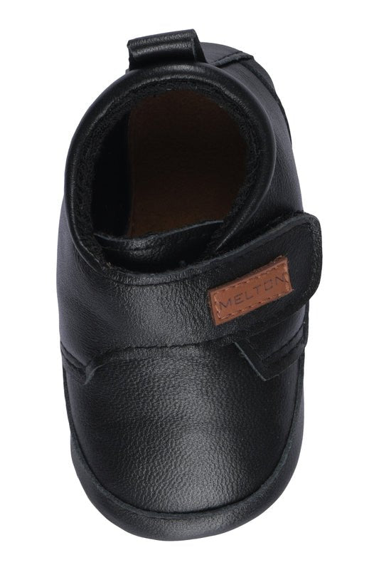 Melton - Tøfler i Skinn Plain Black - Guttelus.no