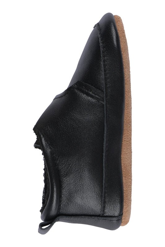 Melton - Tøfler i Skinn Plain Black - Guttelus.no