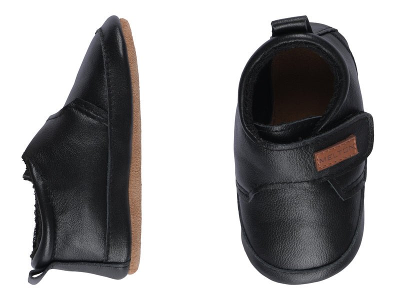 Melton - Tøfler i Skinn Plain Black - Guttelus.no