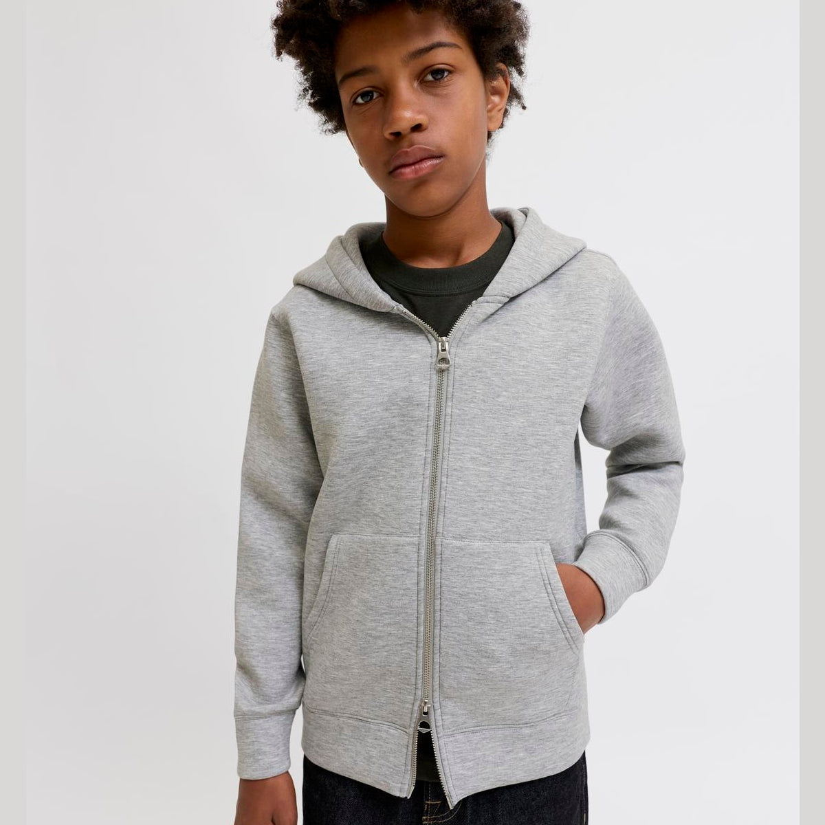 Jack & Jones - Hettejakke Zip Legacy Light Grey Melange