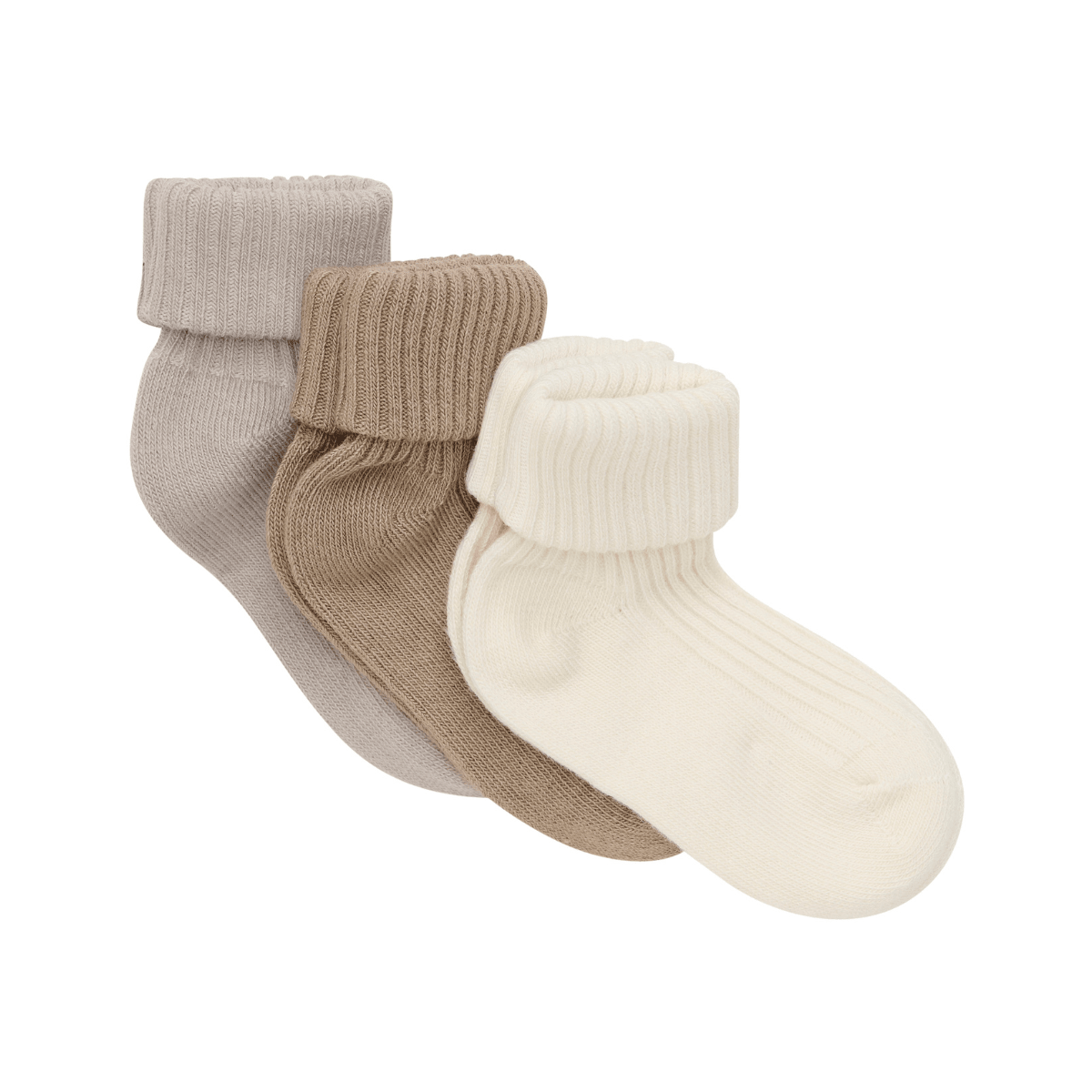 Minymo - Babysokker 3-pk Light Taupe - Guttelus.no