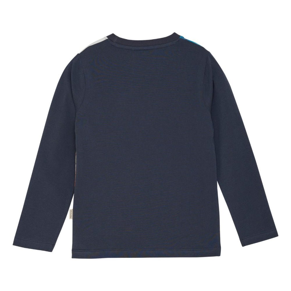 Minymo - Genser Heisekran og Gravemaskin Blue Nights - Guttelus